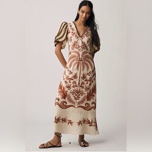 chinese dress ladies Black Berry Garden Long Sleeve Pleated Maxi Dress